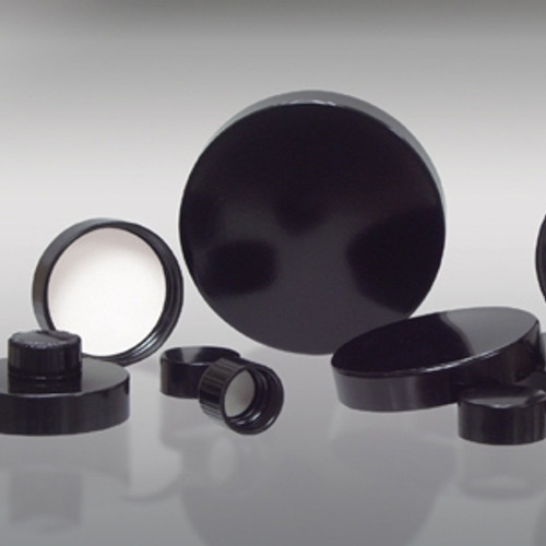 33-400 Black Phenolic Cap with Pulp/Vinyl Liner, Each 33-400 Black Phenolic Cap with Pulp/Vinyl Liner, Each