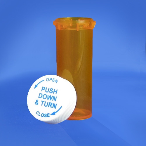 Pharmacy Plastic Vials with Reversible Cap Pharmac Vials with Push