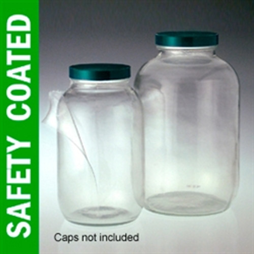 Original Series Wide Mouth Glass Bottles w/ White Lids - Bulk Case of