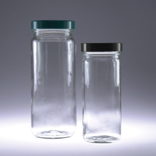 Clear Glass Jars, 6oz, Black Aluminum Foil Lined Caps, case/24