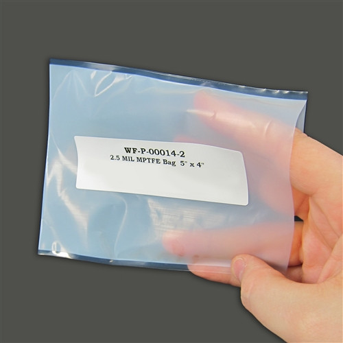 PTFE Sample Bags, 5 mil, Open End, 5" x 4", pack/10 PTFE Sample Bags, 5 mil, Open End, 5" x 4", pack/10