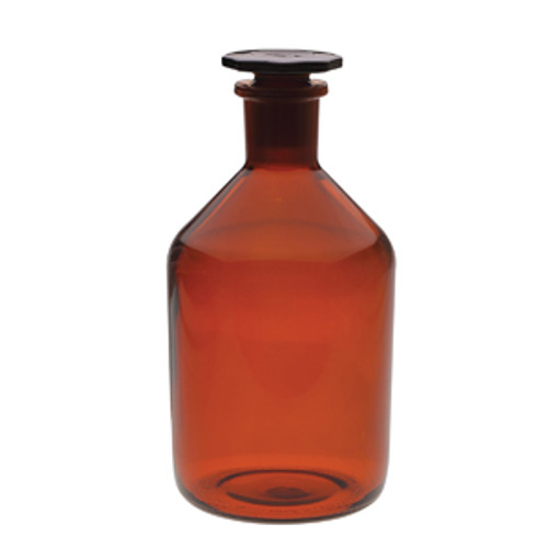 16oz Glass Boston Round Bottles, 28-400 Polypropylene Hole Cap & Bonded  PTFE/Silicone Septa, case/12