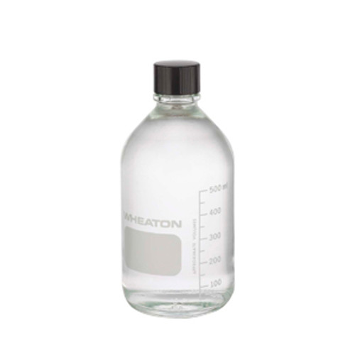 Wheaton® 500mL Borosilicate Glass Bottle, Clear, 33mm neck finish