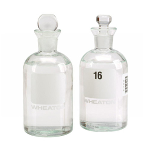 Wheaton® 8oz Clear Glass Boston Round Bottles, 24-400 Poly Vinyl Liner Bulk,  case/108