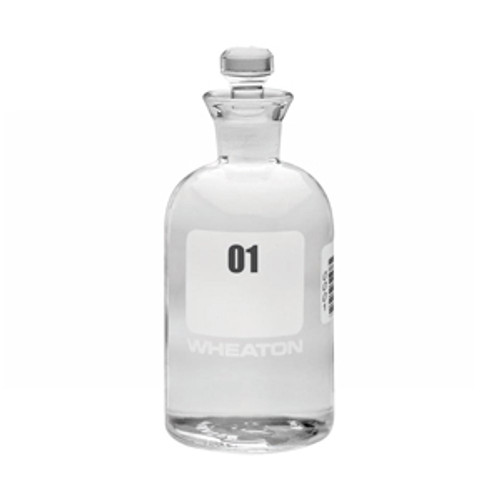 Wheaton® 8oz Wide Mouth Bottles, Round, Clear Glass, 58-400 neck, No Caps,  case/96