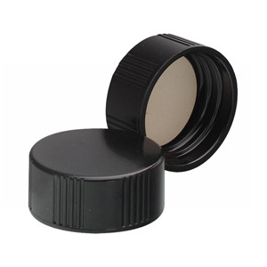 Kimble 73800-18415 Phenolic Screw Cap with Rubber Liner, Black, 18-415