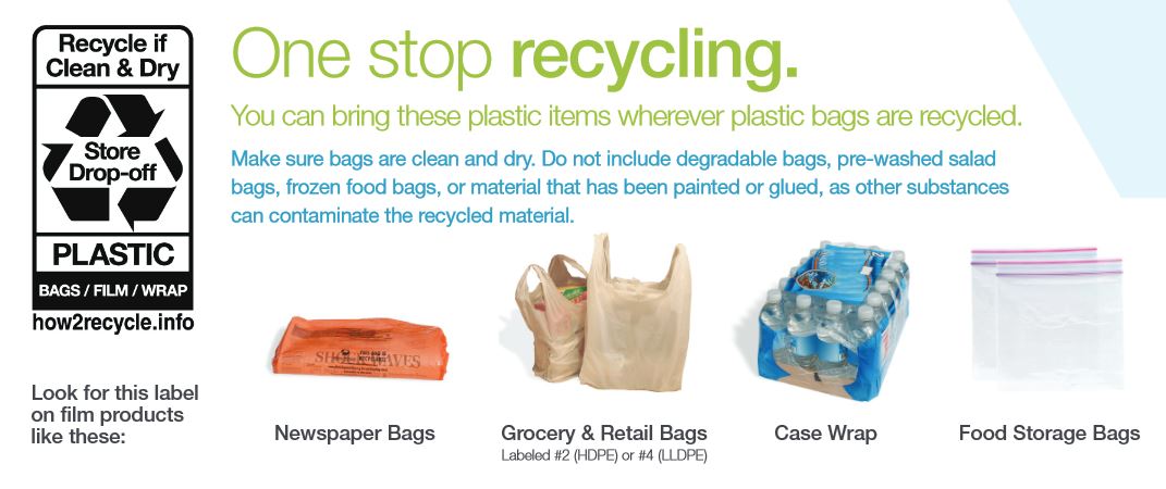 How to recycle plastic bags, plastic case wrap, and zip lock bags at the  grocery store - CP Lab Safety