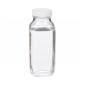 Wheaton® 16oz Clear Glass Bottles, French Squares, PTFE Liner
