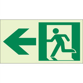 EcoGlo Glow in the Dark "Exit to the Left" Sign, Unframed, 8" x 4.6"