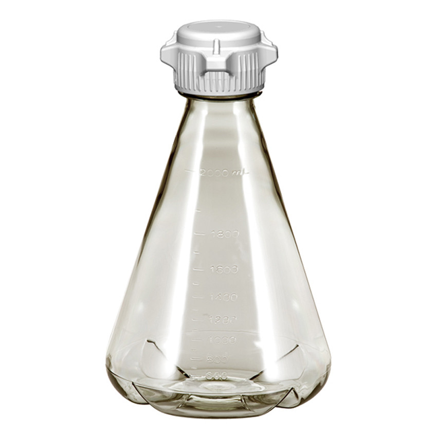 Chemglass Life Sciences Flask, Erlenmeyer, 250mL, Sterile, Baffled,  Polycarbonate