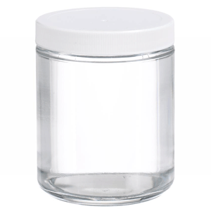 Certified, Clean 2 oz Clear Glass Sample Jars with Screw Caps, case/24