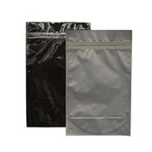 Resealable Heat-Seal Bags, 4.5 mil Stand Up Black-Foil Zipper Bags, 6 x 10", case/500