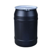 Eagle® 55 Gallon Drum, Metal Bolt Ring, Lab Pack Plastic Barrel Drum with 2 x 2" Bung Holes, Black