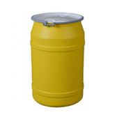 Eagle® 55 Gallon Drum, Metal Bolt Rings, Lab Pack Plastic Barrel Drum with 2 x 2" Bung Holes, Yellow