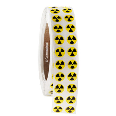 Yellow Label Ii Radiography Warning Labels Radioactive, Black On Yellow, 0.5