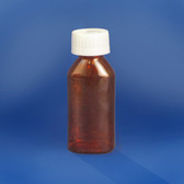 Amber Oval Pharmacy Bottles, Child Resistant Cap, 1oz, case/100