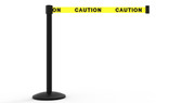 QLine Retractable Safety Barrier: 1 Post, 1 Base, 7' Belt, Caution Tape / Security Belt