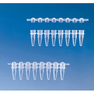 Pack of 125 BrandTech 781340 Clear PCR 8-Strip Domed Cap for 0.2mL Tubes 
