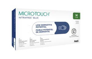 Ansell Micro-Touch Nitrafree Blue, Exam Gloves, X-Large, Blue
