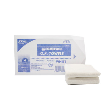 Dukal Operating Room Towels, 17 x 26, Sterile 4S, White, 4 per pack, 20  pk per case