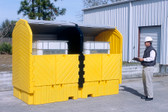 Twin IBC Hard Top, With Drain, Yellow