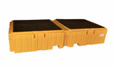 Twin IBC Spill Pallet, With Drain, Yellow