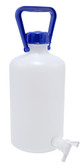 Carboy with Spigot, Narrow Mouth, Heavy Walled HDPE w/ O-Ring, 5L