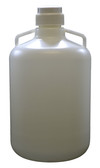 20 Liter (5.25 Gallon) Carboy Jug with Gasket Cap, White Polypropylene with 2 Handles, 21" H, 11 3/4" D with 2 5/8" Opening