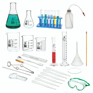 Laboratory Starter Kit, 32 Pieces, Glassware & Plasticware for Basic ...