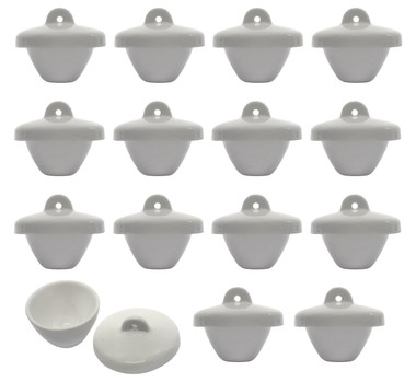 Crucible Set with Lid, Glazed Porcelain, Medium Wall, 25 & 50 ml (one of  each), Set of 2 - Norchemist