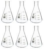 Erlenmeyer Flask, Borosilicate, 500mL, pack/6