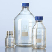 Borosilicate Glass Media Bottles, 10,000 ml, GL-45, Blue Cap, Schott, Each