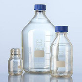 Borosilicate Glass Media Bottles, 20 Liter, Borosilicate Glass, GL-45, Blue Cap