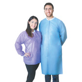 FitMe Lab Coat, Semi-Disposable, Autoclavable, Snap Front, Hip-Length, Knit Cuff, 3-Pocket, Choose color, case/10