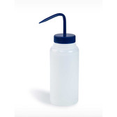 Wide-Mouth 500ml (16oz) Polyethylene LDPE Wash Bottles, Blue Polypropylene 53mm Cap, pack/6