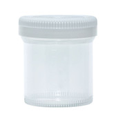 Specimen Container, 60mL, 1.9"/48mm Opening, HDPE & HDPP with White Cap, pack/10