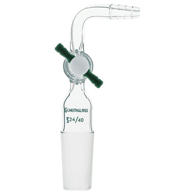 Flow Control Adapter, 90°, 6mm Stopcock, 45/50 Inner Joint , each