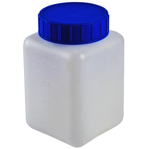 Bottles, Square Wide Mouth HDPE, 500mL, case/10