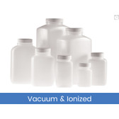 17oz (500mL) HDPE Wide Mouth Oblong Bottle, 43-400 PP SturdeeSeal PE Foam Lined Caps, Vacuum & Ionized, case/160