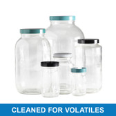 4oz Clear Wide Mouth Bottles, 48-400 PP Cap & PTFE Disc, Cleaned for Volatiles, case/24
