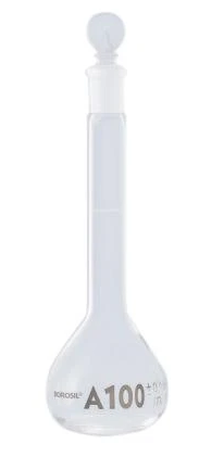 Borosilicate Glass ASTM Volumetric Flask with Glass Stopper, 500