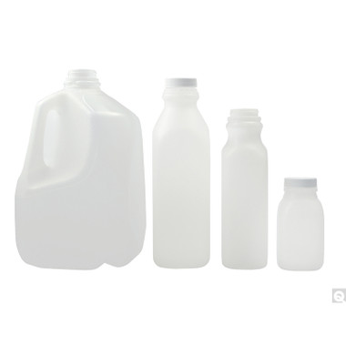 64oz (2 liter) Plastic Dairy Jug/ Juice Containers, Square, HDPE, case/40