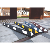 Park-It Garage Parking Stop, 72" Rubber with Stripe