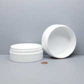 Bulk 6oz 100mm White Polypropylene Thick Wall Jars, 150mL (no caps), case/168