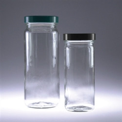 24/Case - Bulk 8 oz Glass Straight Side Jar 70-400 Neck Finish, Clear | TricorBraun