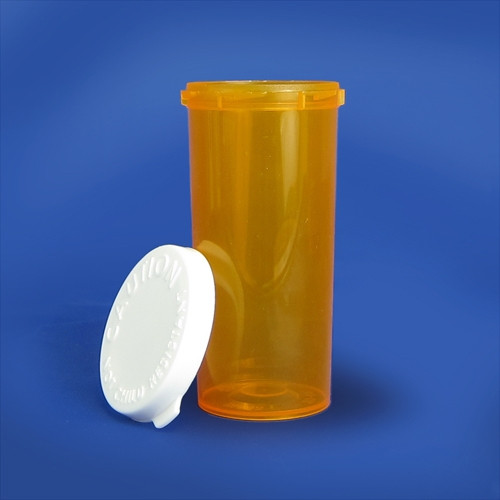 Plastic Vials, Natural Polypropylene Plastic Pop Top Child Resistant