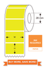 Thermal Transfer Labels, Five fluorescent colours, 60mm(W)*25mm(H),2000 Labels/Roll
