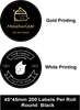 Niimbot Genuine Matt Black Synthetic labels  with  45mm Round shape -- M3 / M2 Printers