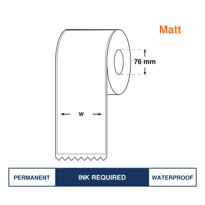 Matt Inkjet Synthetic Label 100mm*80M Continuous