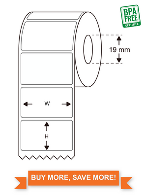 Direct Thermal Labels,  Mobile Label Printer, 100mm(W)*174mm(H), 75 labels/roll